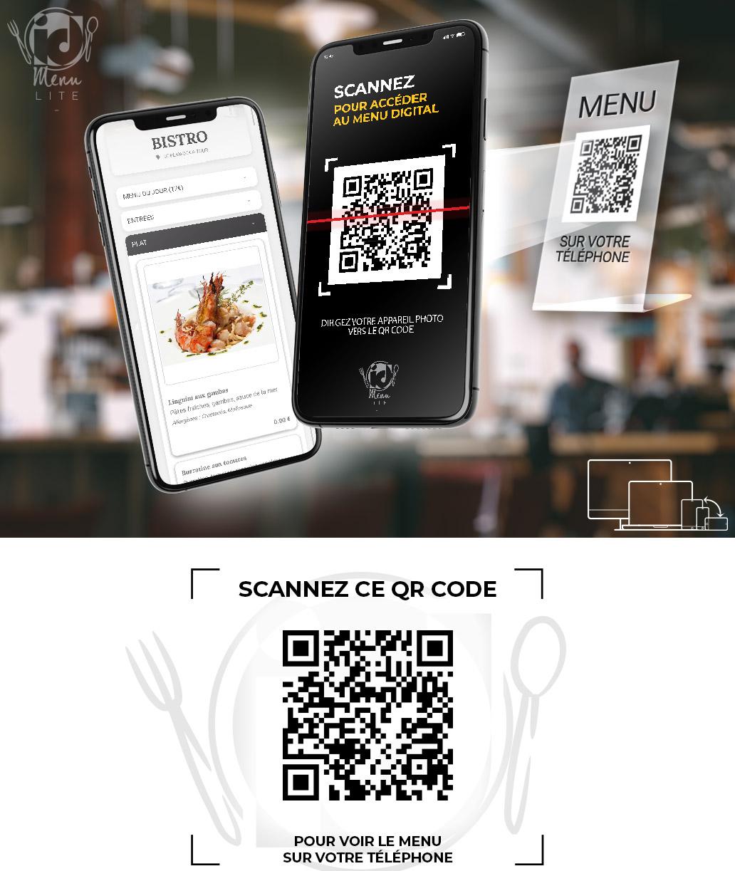 Menu QR code pour restaurant ★★★★ Digital et numérique