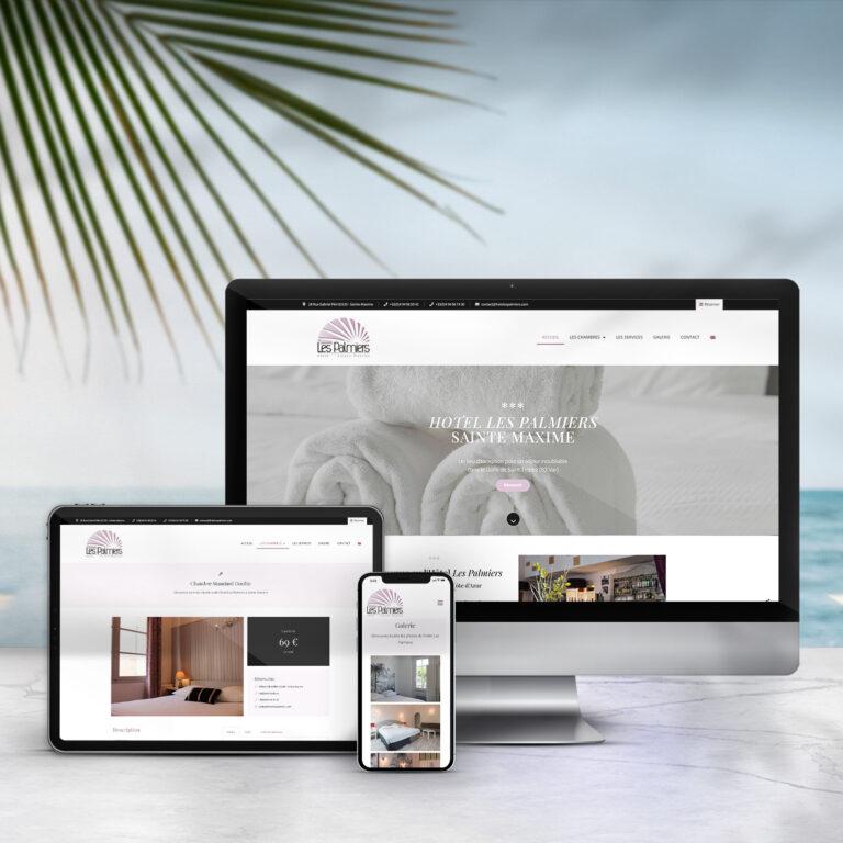 Mockup Site Internet Hotel Les Palmiers Ste Maxime