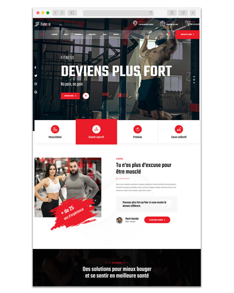 web design coach sportif musculation